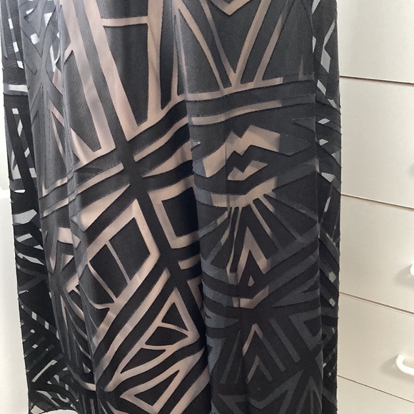 Vince Camuto elegant dress. Sheer top layer. Double nude layer underneath. - Picture 4 of 6